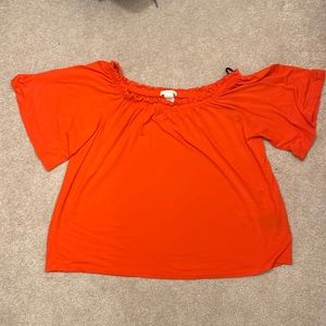 H&M off the shoulder, ruffle, dress shirt